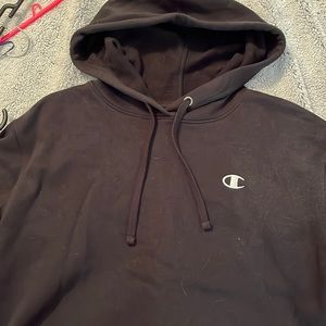 Champion women’s medium black cropped hoodie